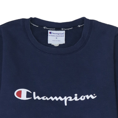 Champion Men's Blue Pullover Sweatshirt M Crew Neck Fleece