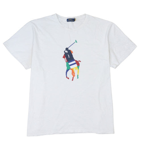 Ralph Lauren Men's White Graphic Polo T-Shirt Size L Regular Fit