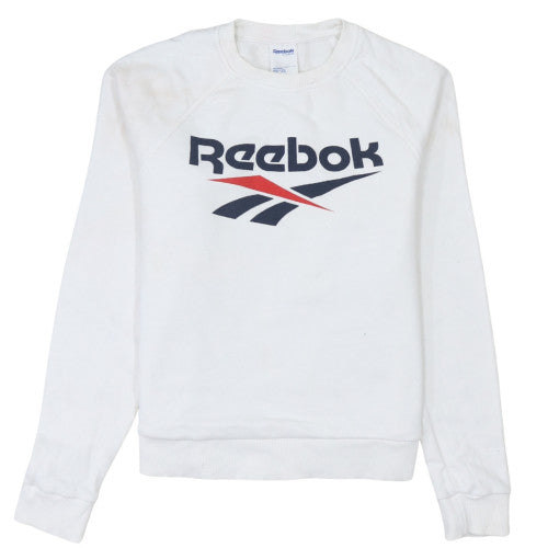Reebok Classic Women's White Crew Neck Pullover Sweatshirt Size M