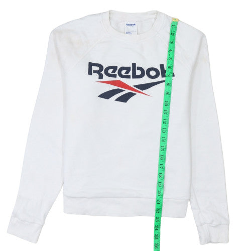 Reebok Classic Women's White Crew Neck Pullover Sweatshirt Size M