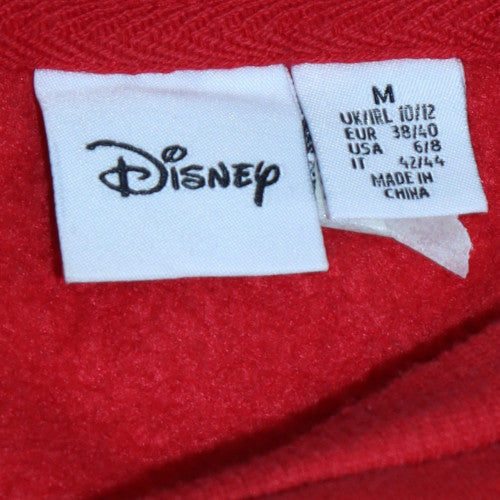 Disney Women Red Mickey Mouse Print Pullover Sweatshirt Size M 10/12