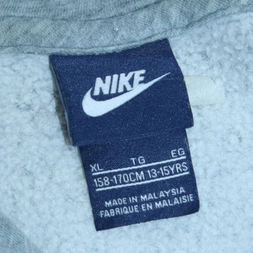 Nike Boys Grey Pullover Hoodie XL 13-15 Years Fleece Lined Sweatshirt