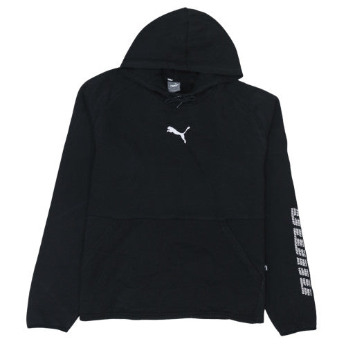 Puma Men Black Pullover Hoodie L Fleece Sports Logo