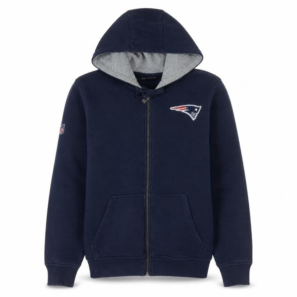 New Era Men's Blue Full Zip Hoodie with Logo M