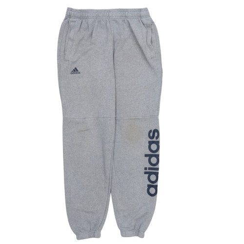 Adidas Men Grey 2XL Tapered Sweatpants with Logo