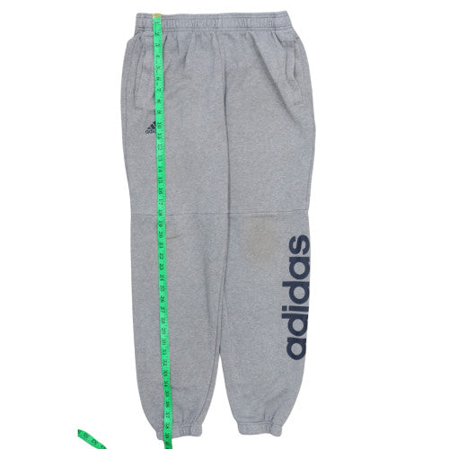 Adidas Men Grey 2XL Tapered Sweatpants with Logo