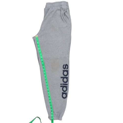 Adidas Men Grey 2XL Tapered Sweatpants with Logo