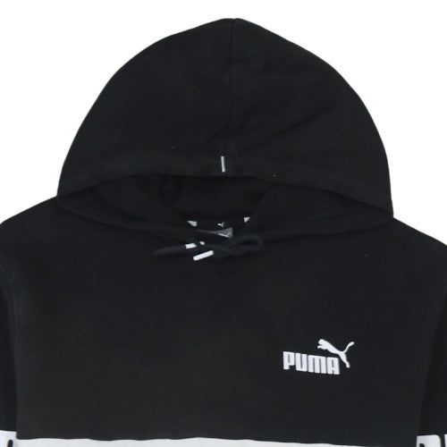Puma Men's Black & White Pullover Hoodie M Regular Fit Logo Sportswear