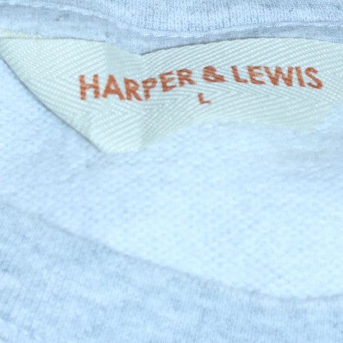 Harper & Lewis Womens Grey Dinosaur Print Pullover Sweatshirt L