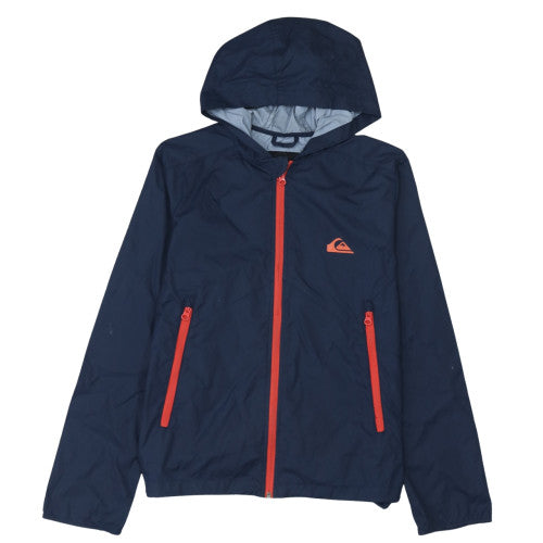 Quiksilver Men's Blue Hooded Windbreaker Jacket Size M