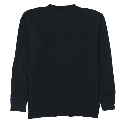 Adidas Womens Black Crew Neck Pullover Sweatshirt Size 8 Logo Print