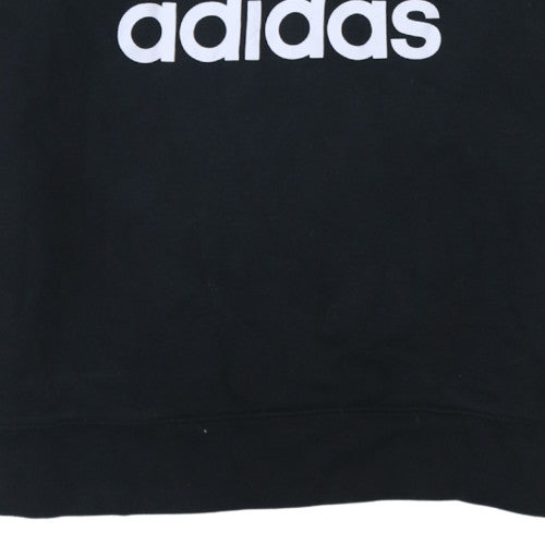 Adidas Womens Black Crew Neck Pullover Sweatshirt Size 8 Logo Print