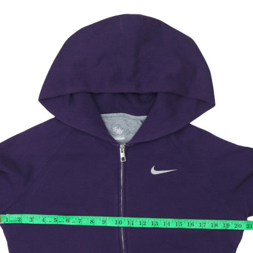 Nike Women's Purple Full Zip Hoodie Small Cotton Blend