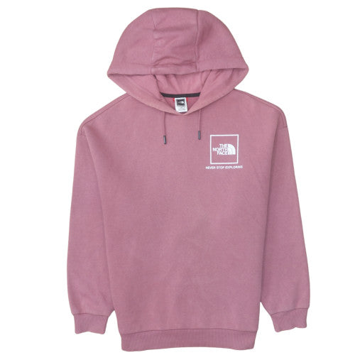 The North Face Womens Pink Pullover Hoodie Size L Cotton Blend
