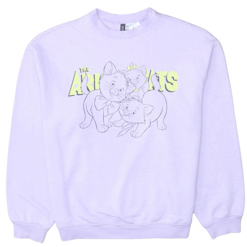 H&M Women Lilac Aristocats Sweatshirt S Crew Neck Pullover Disney