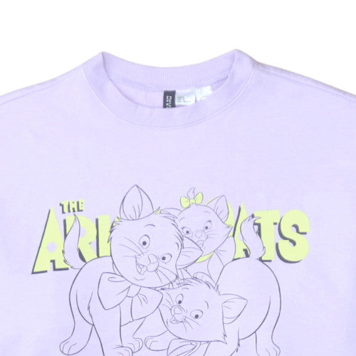 H&M Women Lilac Aristocats Sweatshirt S Crew Neck Pullover Disney