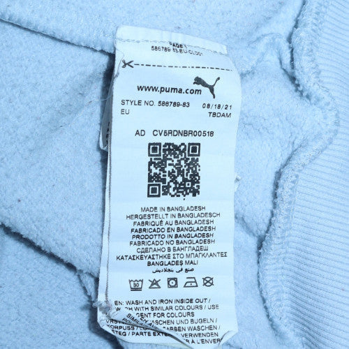 Puma Women Light Blue Pullover Hoodie Sweatshirt Size 14