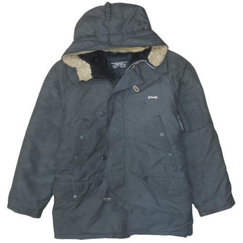 Schott Men's Green N3-B Parka Jacket Hooded Lined Medium