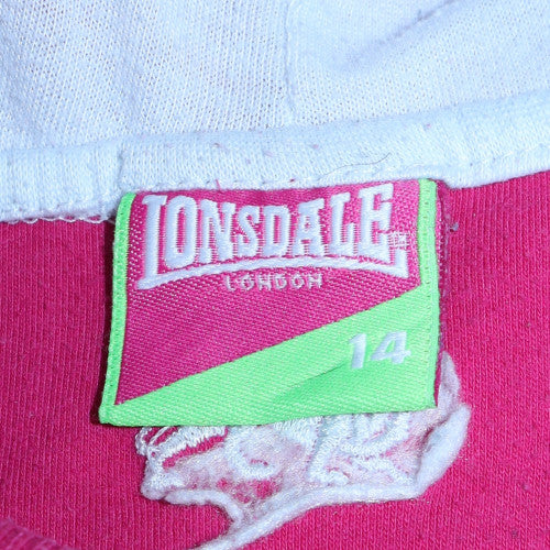Lonsdale London Womens Pink Pullover Hoodie Size 14