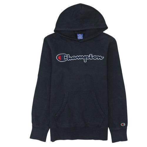 Champion Men's Black Pullover Hoodie Medium Logo Fleece Sweatshirt