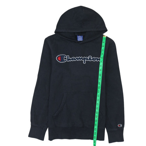 Champion Men's Black Pullover Hoodie Medium Logo Fleece Sweatshirt