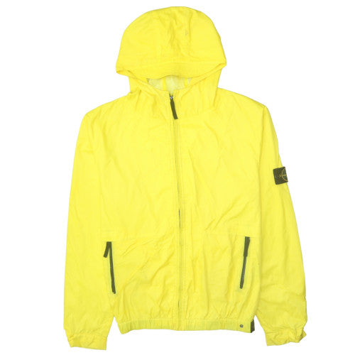 Stone Island Men's Yellow Hooded Windbreaker Jacket Size L
