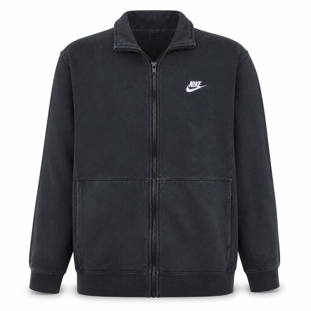 Front view of Nike Men's Black Full Zip Sweatshirt M Fleece Classic Style
