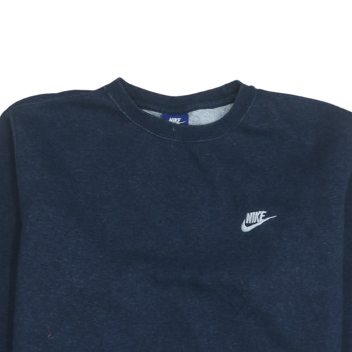 Nike Men's Blue Large Crew Neck Pullover Sweatshirt