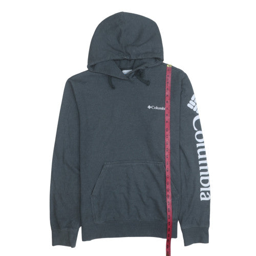 Columbia Men's Grey Pullover Hoodie M Graphic Logo Fleece Sweatshirt