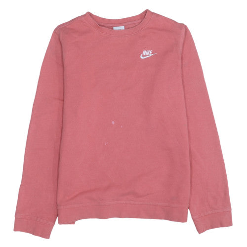 Nike Girls Pink Crew Neck Pullover Sweatshirt XL 158-170cm Cotton Blend