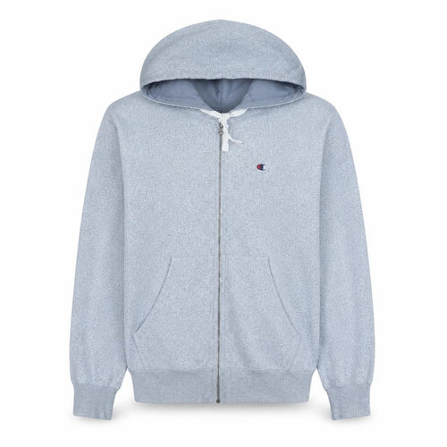 Champion Men's Grey Full Zip Hoodie Size M Lightweight Fleece