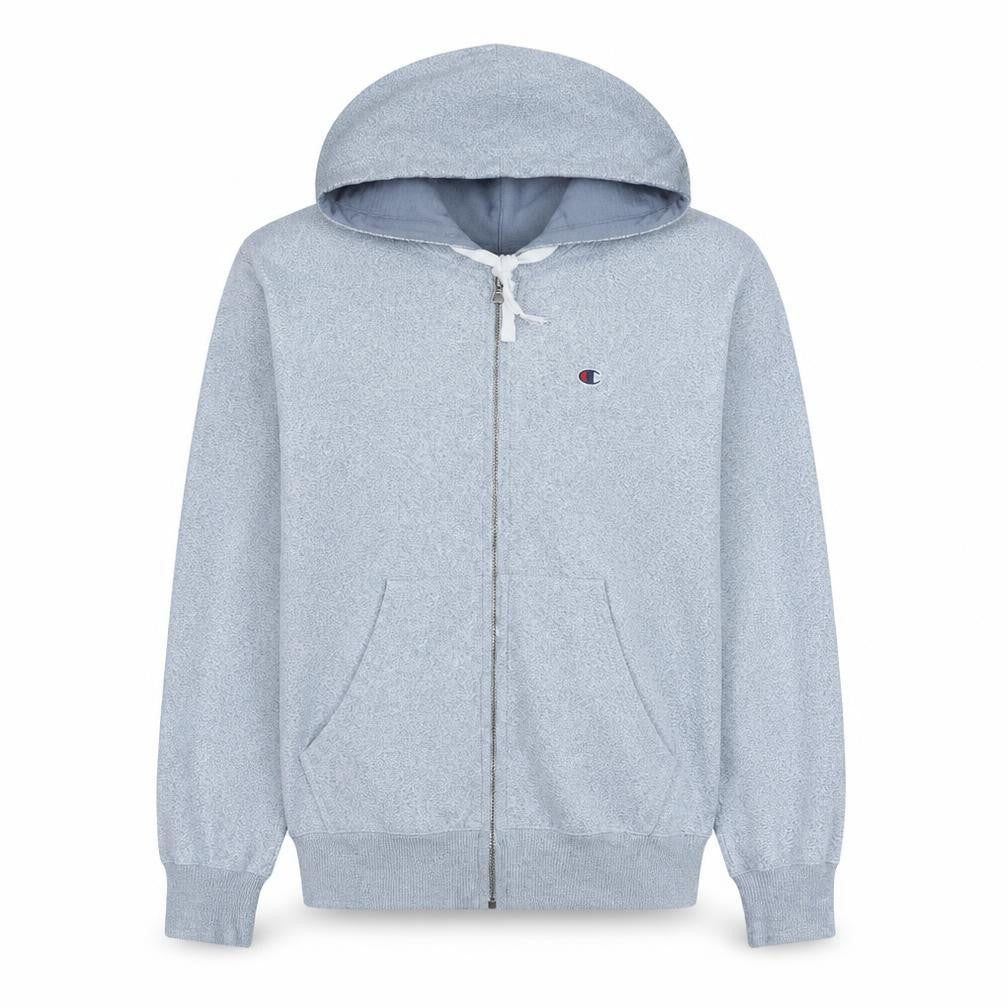Champion Men's Grey Full Zip Hoodie Size M Lightweight Fleece