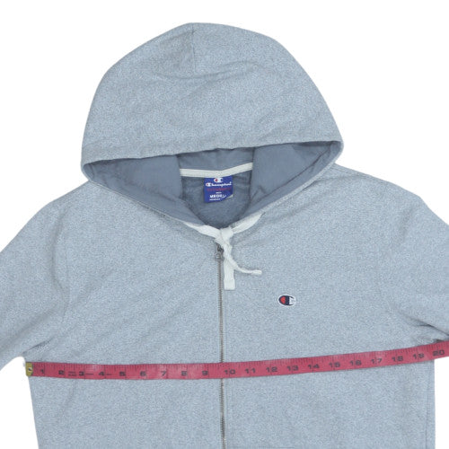 Champion Men's Grey Full Zip Hoodie Size M Lightweight Fleece