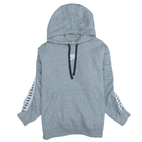 Nike Women’s Grey Pullover Hoodie Small Logo Print Sportswear