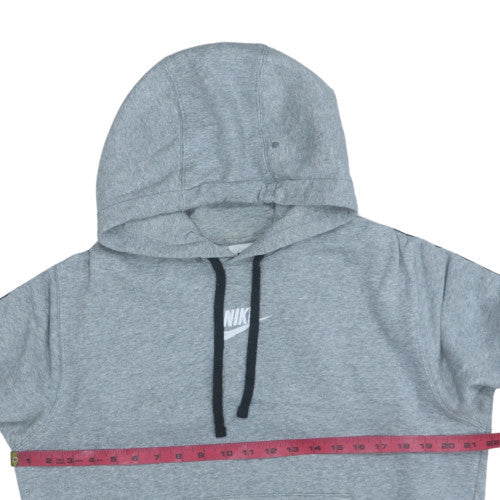 Nike Women’s Grey Pullover Hoodie Small Logo Print Sportswear