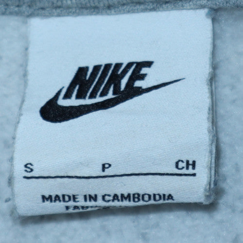 Nike Women’s Grey Pullover Hoodie Small Logo Print Sportswear