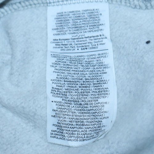 Nike Women’s Grey Pullover Hoodie Small Logo Print Sportswear