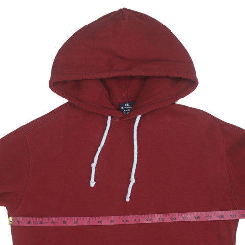 Champion Mens Red Small Pullover Hoodie with Logo Graphic