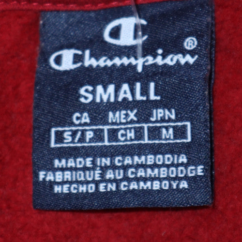 Champion Mens Red Small Pullover Hoodie with Logo Graphic