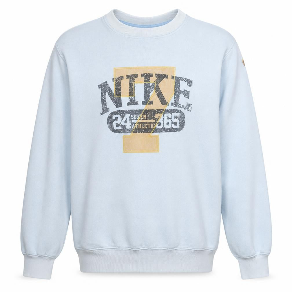 Front view of Nike Men's Blue Graphic Logo Pullover Sweatshirt M