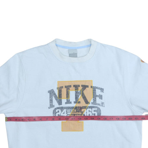 Nike Men's Blue Graphic Logo Pullover Sweatshirt M