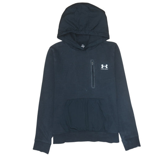 Under Armour Men's Black Pullover Hoodie L Loose Fit Fleece Sweatshirt
