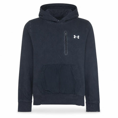 Under Armour Men's Black Pullover Hoodie L Loose Fit Fleece Sweatshirt