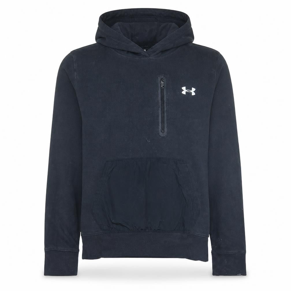 Under Armour Men's Black Pullover Hoodie L Loose Fit Fleece Sweatshirt