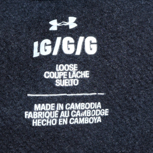 Under Armour Men's Black Pullover Hoodie L Loose Fit Fleece Sweatshirt