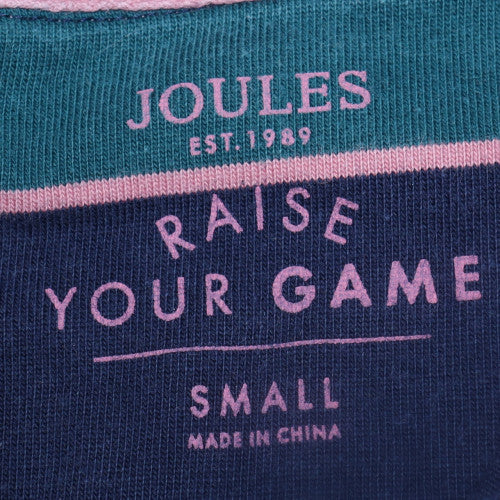 Joules Men's Blue Striped Long Sleeve Rugby Polo Shirt Size S