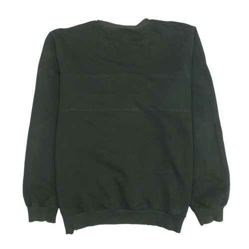 Adidas Mens Black Crew Neck Sweatshirt L Logo Graphic Pullover