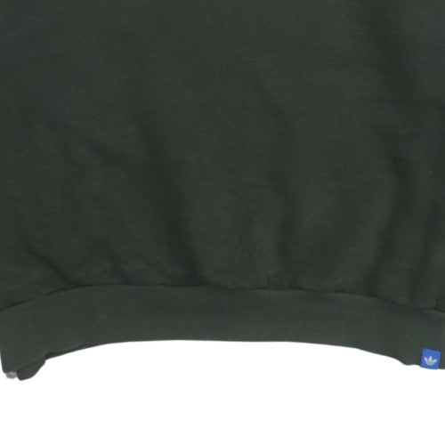 Adidas Mens Black Crew Neck Sweatshirt L Logo Graphic Pullover