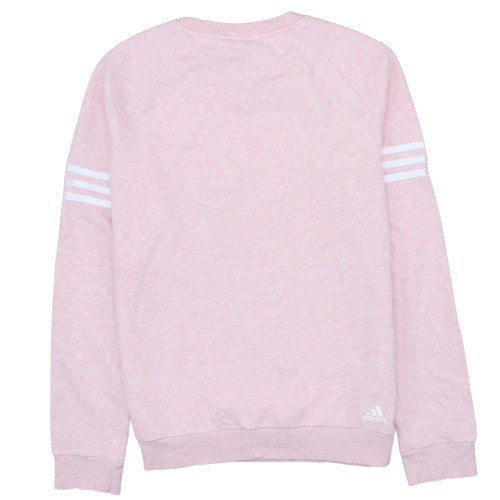 Adidas Womens Pink Graphic Crew Neck Pullover Sweatshirt Size M