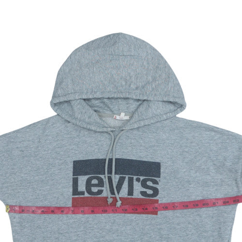 Levi's Womens Grey Small Pullover Hoodie with Logo Print